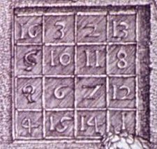 View of the magic square in Durer's Melancolia I.