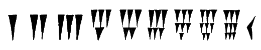 [Babylonian numerals from 1 to 10]